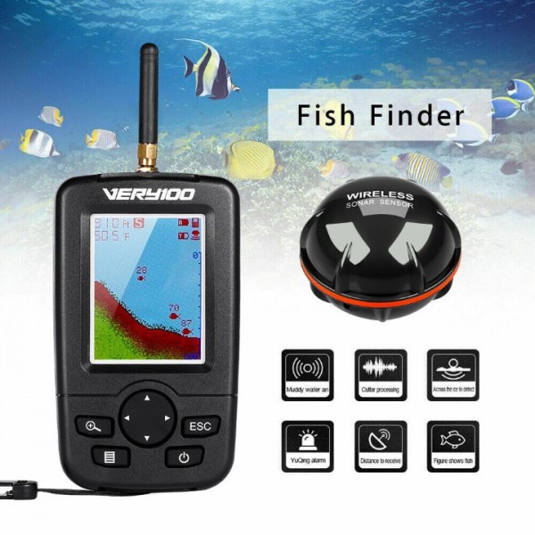 Kabelloser Fischfinder mit Sonarsensor Reichweite ...