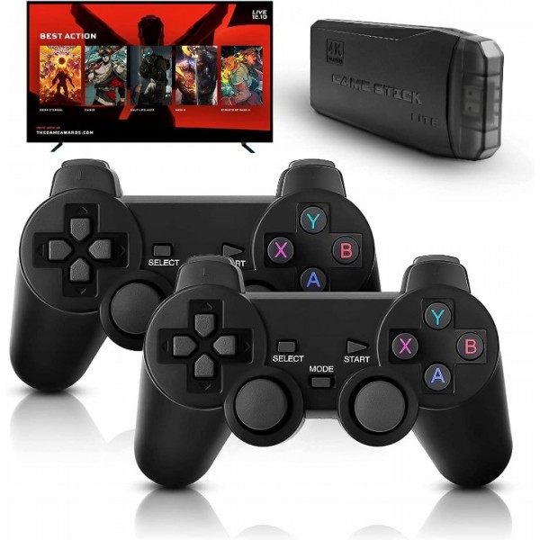 4K Retro Game Console 20000+ Video Game Stick +2x Wireless Controllers Plug&Play