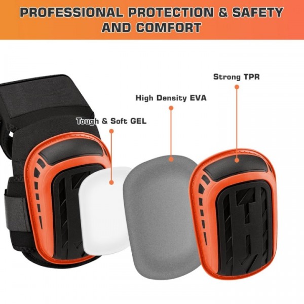 Durable Adjustable Knee Pads with Gel Core for Multi-Purpose Protection