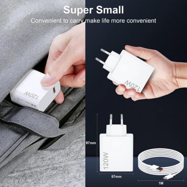 120W Turboladegerät für Xiaomi mit 1 m USB-C Ladekabel