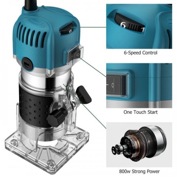 Powerful 800W Wood Trimmer Precision DIY Industrial Router