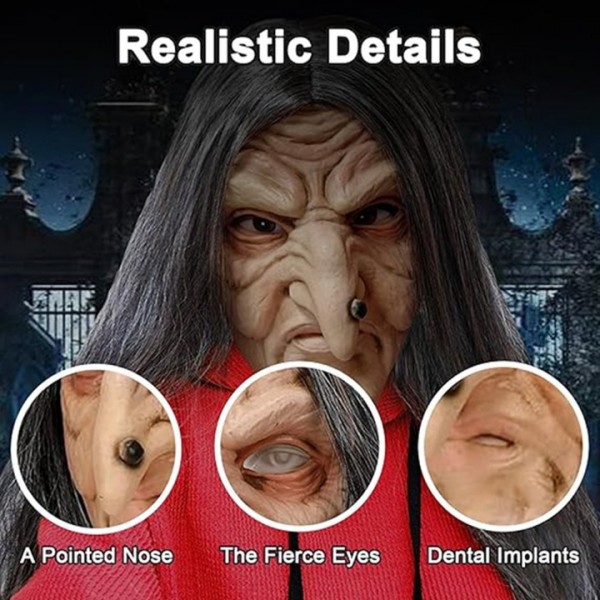 Scary Witch Latex Mask for Halloween Party Cosplay Costume