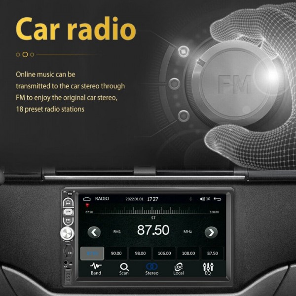 7" Android 10 Autoradio Navi MIT Kamera 1 DIN Radio Bluetooth USB AUX FM RDS DE