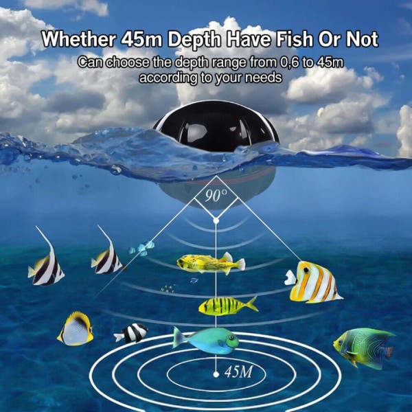 Kabelloser Fischfinder mit Sonarsensor Reichweite 100 Meter