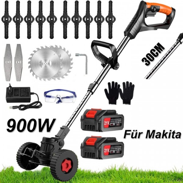 900W Akku-Rasentrimmer mit 2 Akkus & Ladegerä...