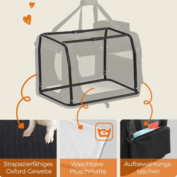 Foldable Oxford Fabric Pet Travel Carrier with Steel Frame
