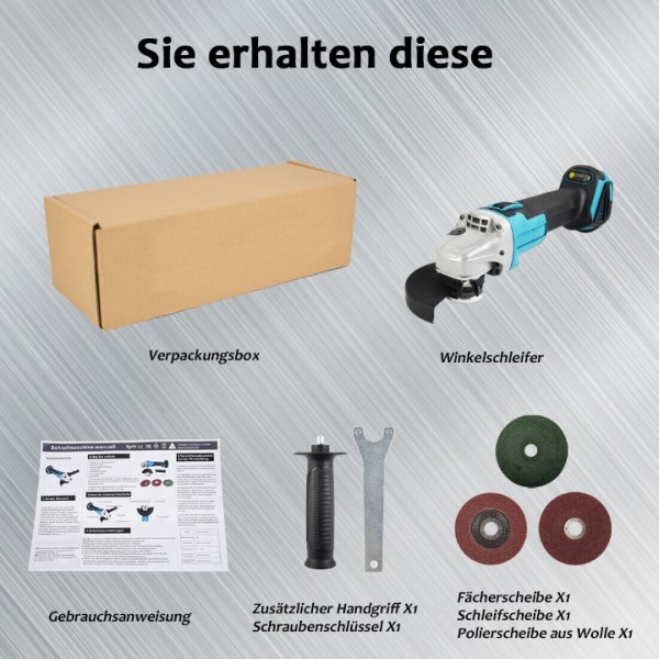 18V Brushless Cordless Angle Grinder with Ergonomic Handle