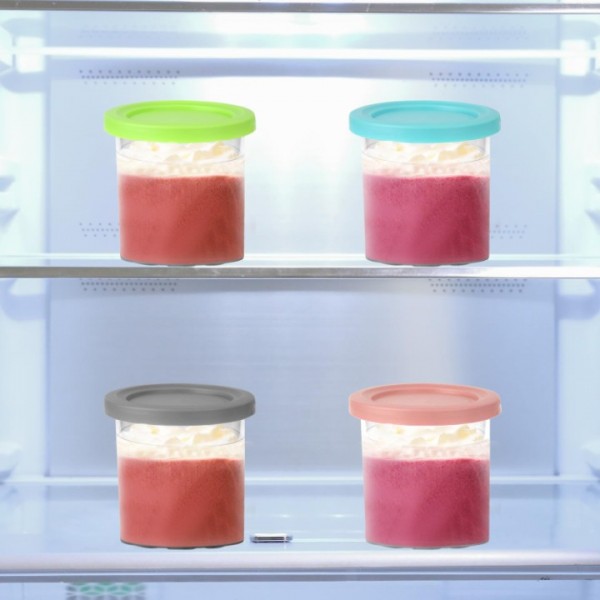 Für Ninja Dessert-Behälter Becher mit Deckel Creami Eismaschine NC300EU 4tlg DHL