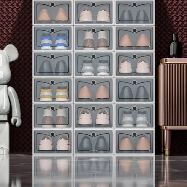 Shoe Storage Box Rack Stacking Cabinet Footwear Du...