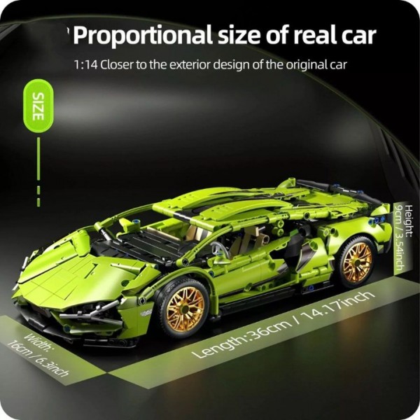 Sports Car Technic Building Blocks Racing Kit 1:14 Model Toy Learning Experien
