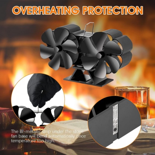 12 Blade Heat Powered Stove Fan