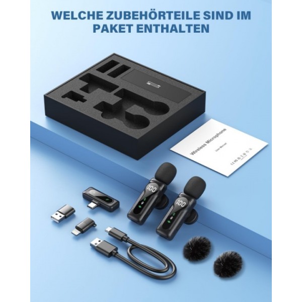 Wireless Lavalier Microphone with Magnetic Clip