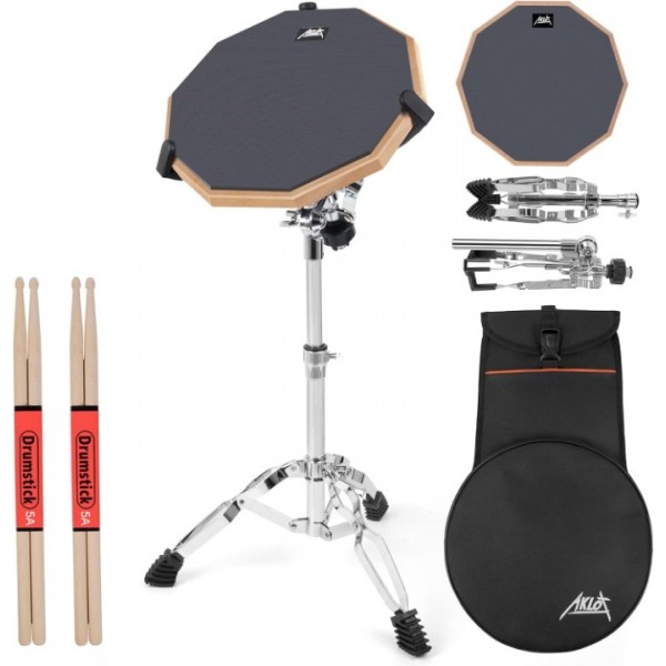 12 Inch Drum Practice Pad Set with Stand Bag