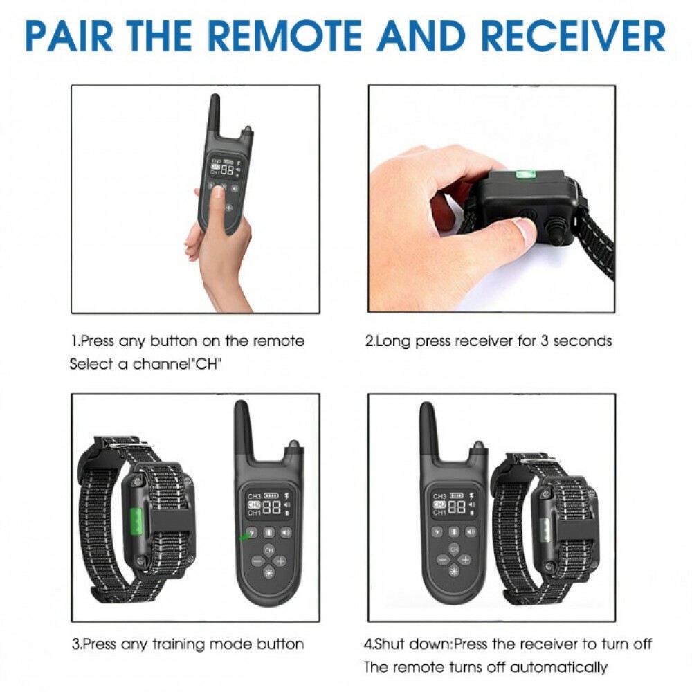 Anti-Bell Hundehalsband Mit Elektroschock & Vibration  Trainingshilfe Fr  Hunde (IP67 Wasserdicht)