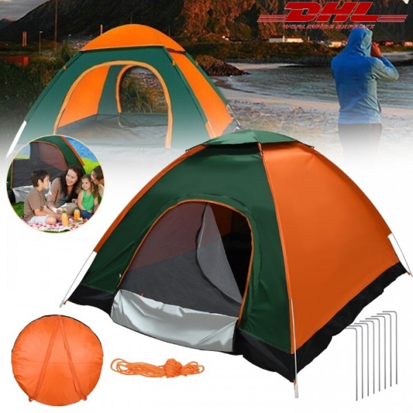 Automatic tent camping tent pop-up 3-4 person throw tent outdoor family tent