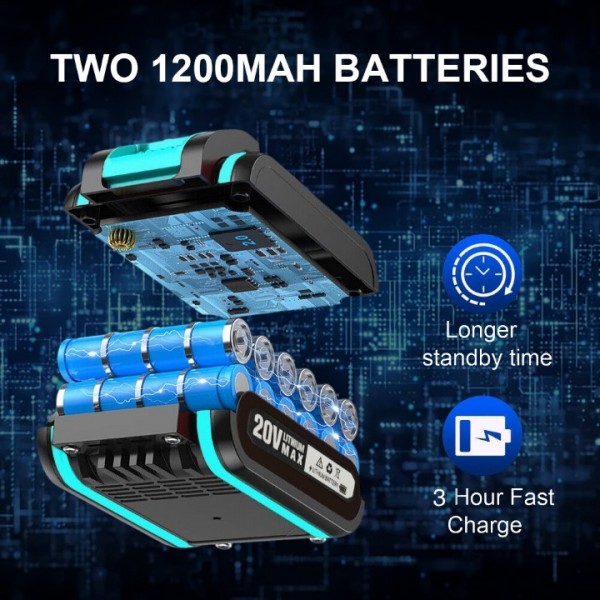 Cordless Impact Drill 50N.m Metal Chuck LED Light