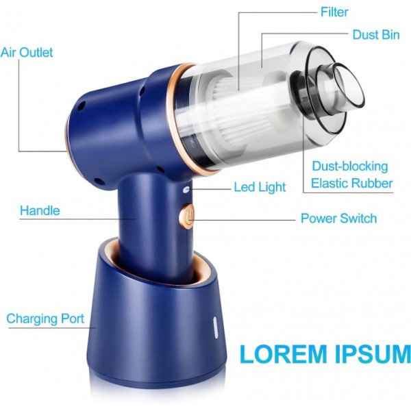 Cordless Electric Air Duster Blower Vacuum Cleaner For Car PC Laptop Console New