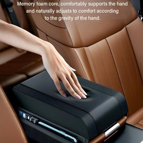 Memory Foam Car Armrest Pad Universal Cushion Support Black
