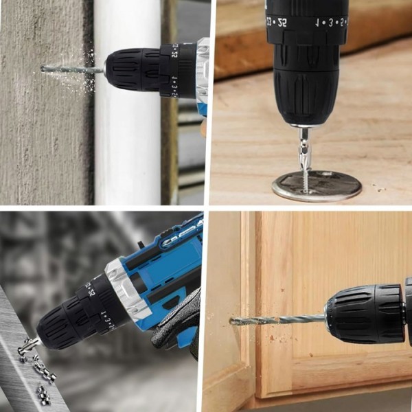 Cordless Impact Drill 50N.m Metal Chuck LED Light