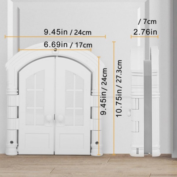French Style Interior Cat Door with Double Flap