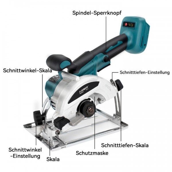 125mm Electric Circular Saw Cordless Brushless 45° Cutting Angle