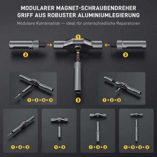 42-in-1 Magnetic Ratchet Screwdriver Set with S2 Steel Bits