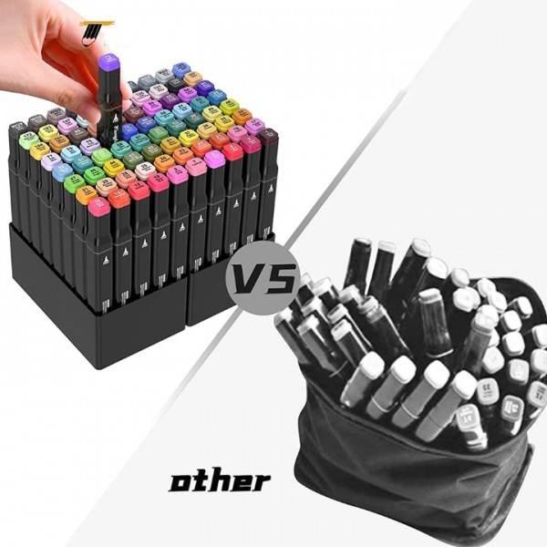 80 Colours Dual Tip Twin Marker Pen Set For Copic Posca Drawing Artist Sketch UK