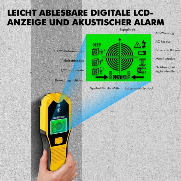 Multifunktionaler Wand und Leitungsdetektor