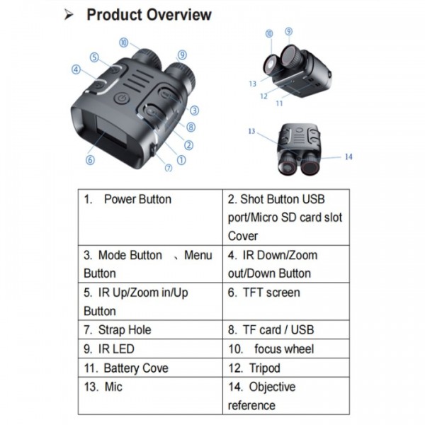 Full HD Night Vision Binoculars with 10X Digital Zoom