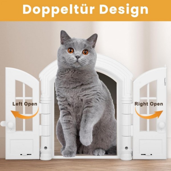 French Style Interior Cat Door with Double Flap
