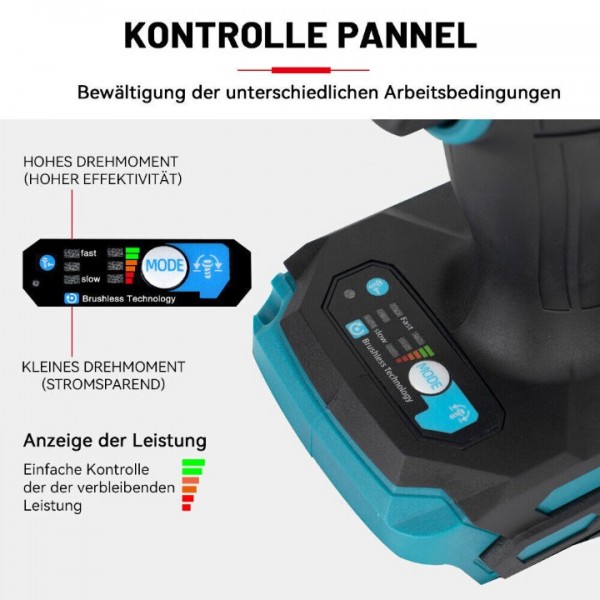 Akku Schlagschrauber Akkuschraube bürstenlos mit Akku und Ladegerät 18V