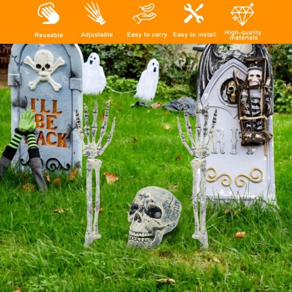 Realistic Skull and Hand Bones Halloween Horror Party Decor