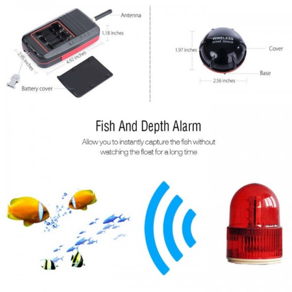 Kabelloser Fischfinder mit Sonarsensor Reichweite 100 Meter