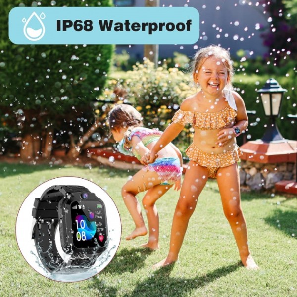 Kinder Telefonuhr Kids Smartwatch LBS Uhr SOS SIM Wasserdicht IP68 Armbanduhr DE