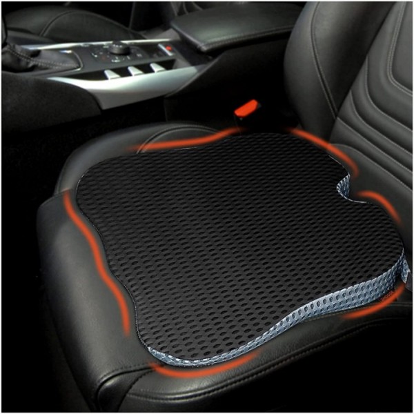 Ergonomic Memory Foam Wedge Car Seat Cushion Black