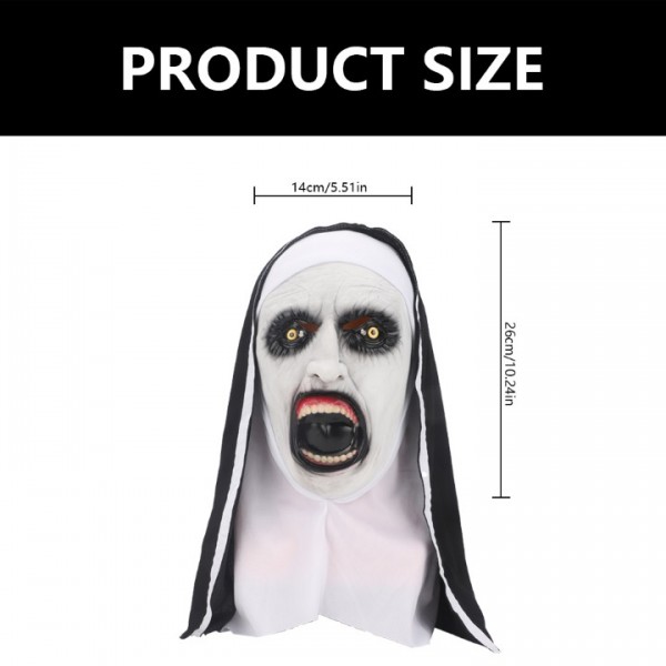 Scary Nun Valak LED Halloween Mask Full Head Costume