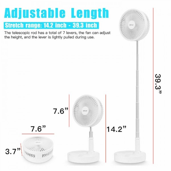  Foldaway Stand Fan Rechargeable Fan Ultra Lightweight Portable Desk Table Fan