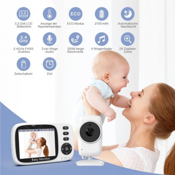 3.2 Inch Video Baby Monitor with Camera