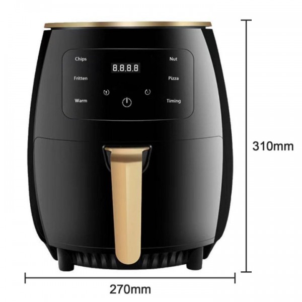 XXL Heißluftfritteuse 2400W – Extra großer Airfryer mit Digitaldisplay & 7-in-1 Funktionen (Backen, Grillen, Frittieren) – Schwarz, spülmaschinenfest & energieeffizient