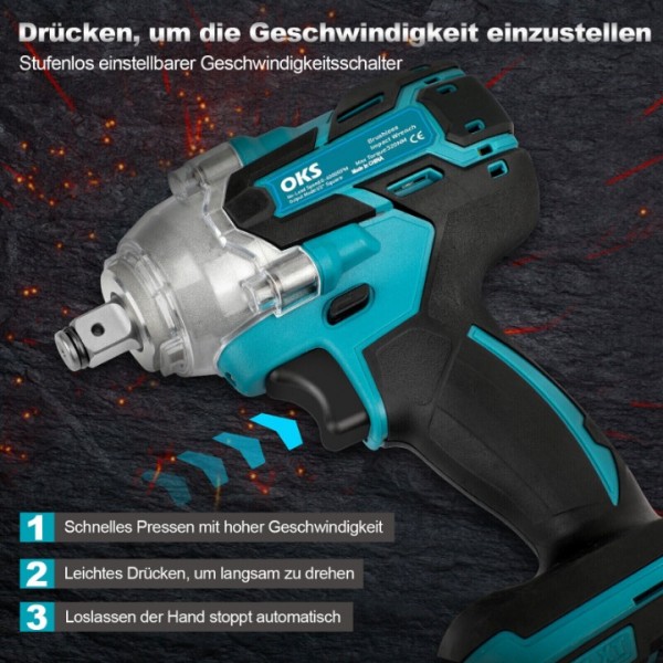 21V Cordless Impact Wrench 650N.m High Torque Power Tool