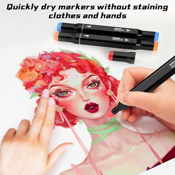 80 Colours Dual Tip Twin Marker Pen Set For Copic Posca Drawing Artist Sketch UK