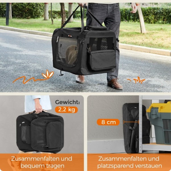 Foldable Oxford Fabric Pet Travel Carrier with Steel Frame