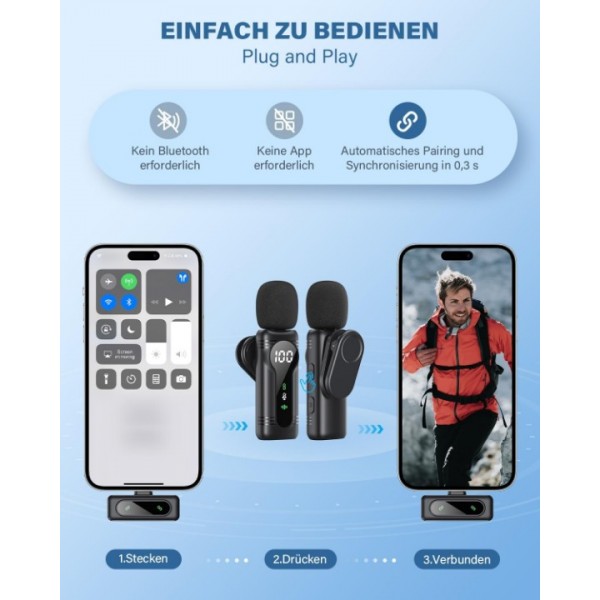 Wireless Lavalier Microphone with Magnetic Clip