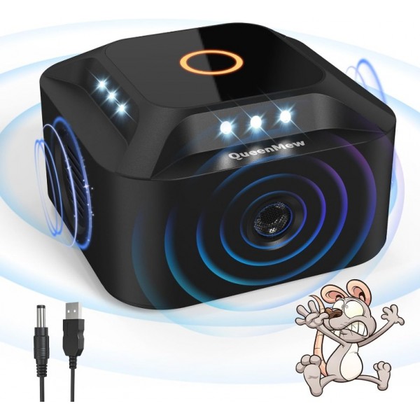 360° Mäusevertreiber Ultraschall Mäuseabwehr gegen Mäuse und Ratten Bis 300m²!!