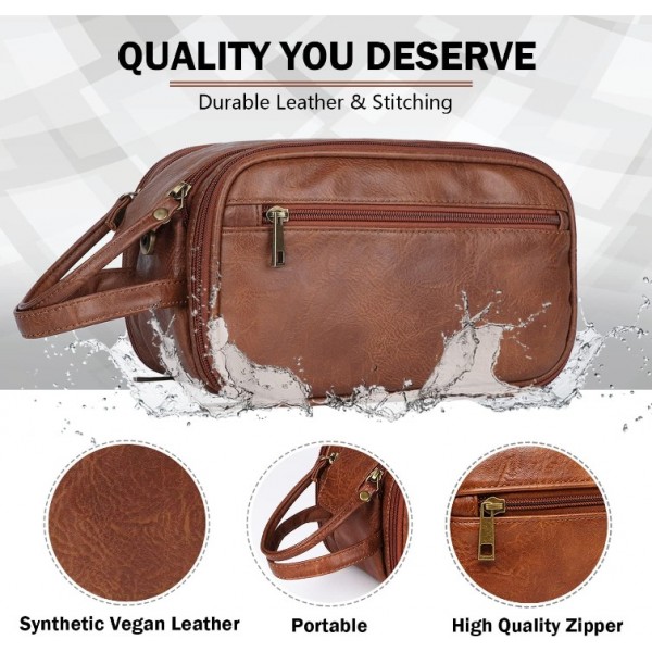 Unisex - toilet bag extra large, washbag, PU Leath...