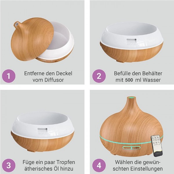 500ml Ultrasonic Aroma Diffuser with Remote Control