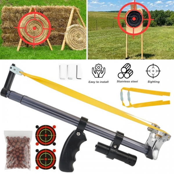 Powerful Hun-ting Slingshot High Velocity Laser Aiming Sight 2pc rubber band