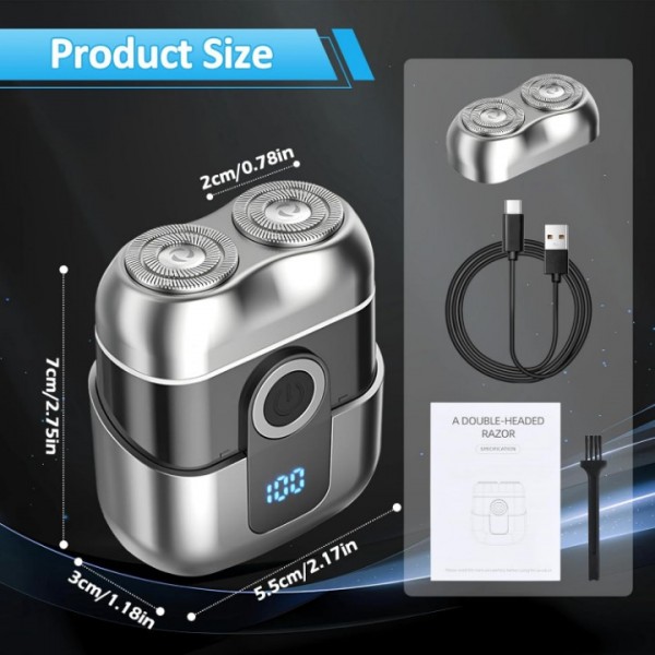 Portable Electric Shaver with LED Display