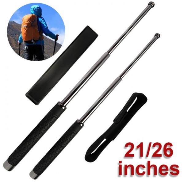  21Zoll Teleskopstange Teleskopstöcke Telescopic Rod Einstellbar Stahl Wanderstoc