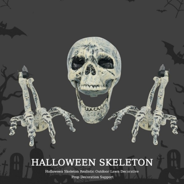 Realistic Skull and Hand Bones Halloween Horror Party Decor